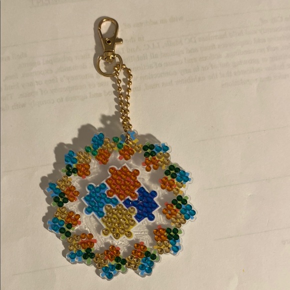 Other - Hand made autism awareness diamond painting keychain